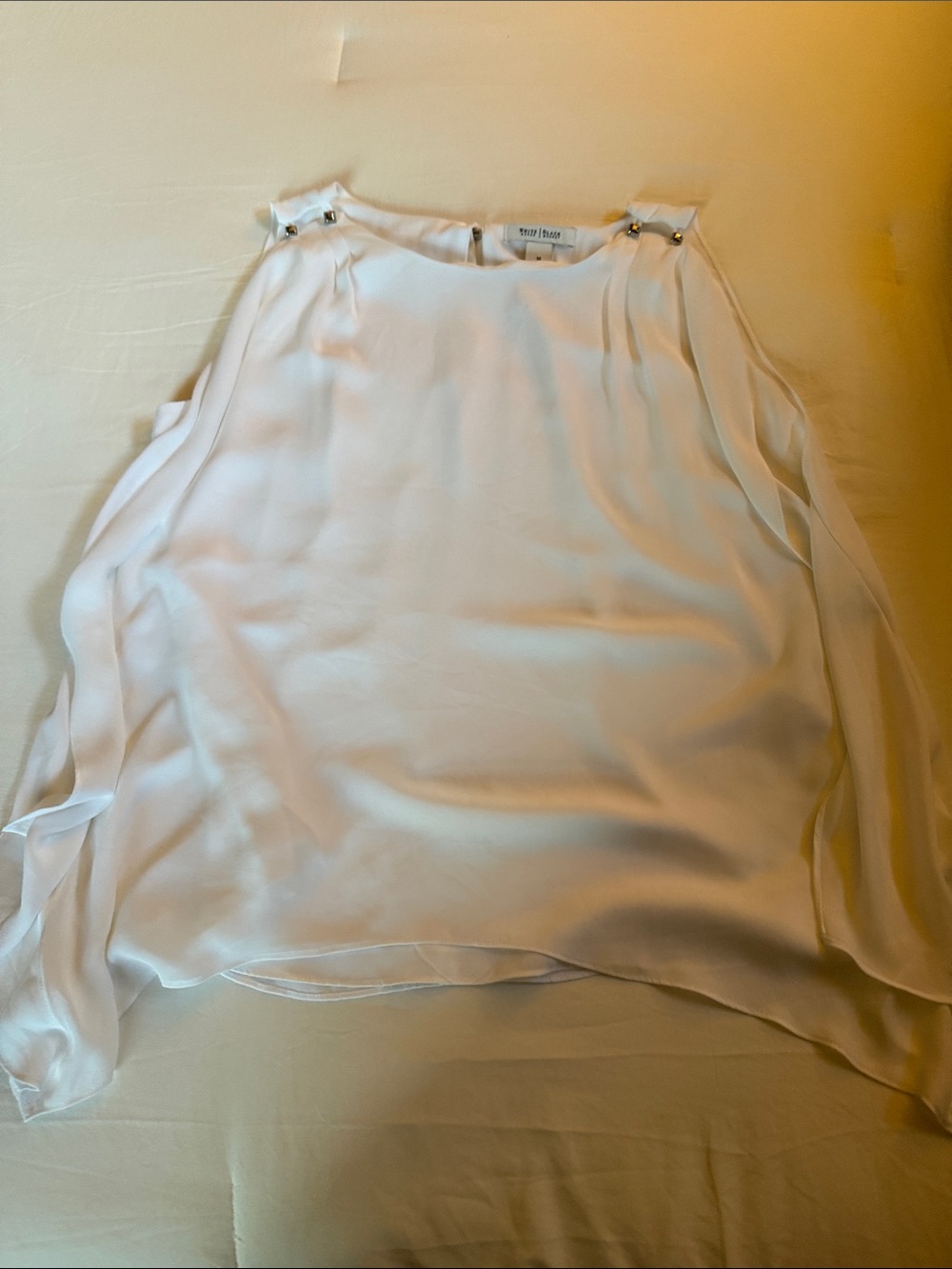 White House Black Market flowing Grecian feel top. Rhinestone accents. Medium